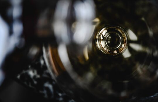 close up shot of a bottle of whisky